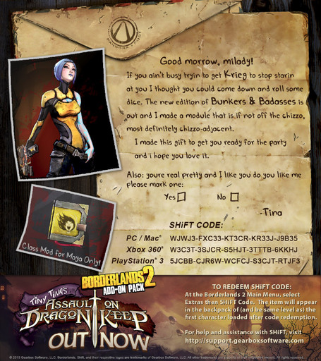 Borderlands 2 - Golden Key. Официальная халява.(Обновлено! 09.12.12)