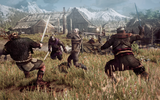 The_witcher_3_wild_hunt_geralt_fighting_multiple_opponents_in_a_village_in_skellige