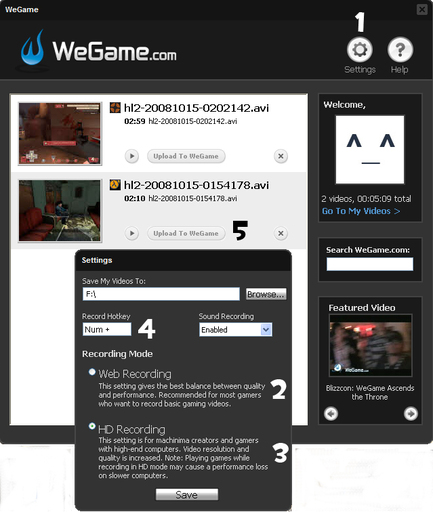 Обо всем - Записываем видео через WeGame