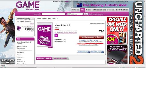 Mass Effect 2 - Слух: Предзаказ MassEffect 2 для Playstation3?