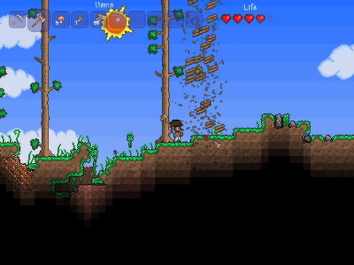 Terraria - Как пережить первую ночь в компании зомби